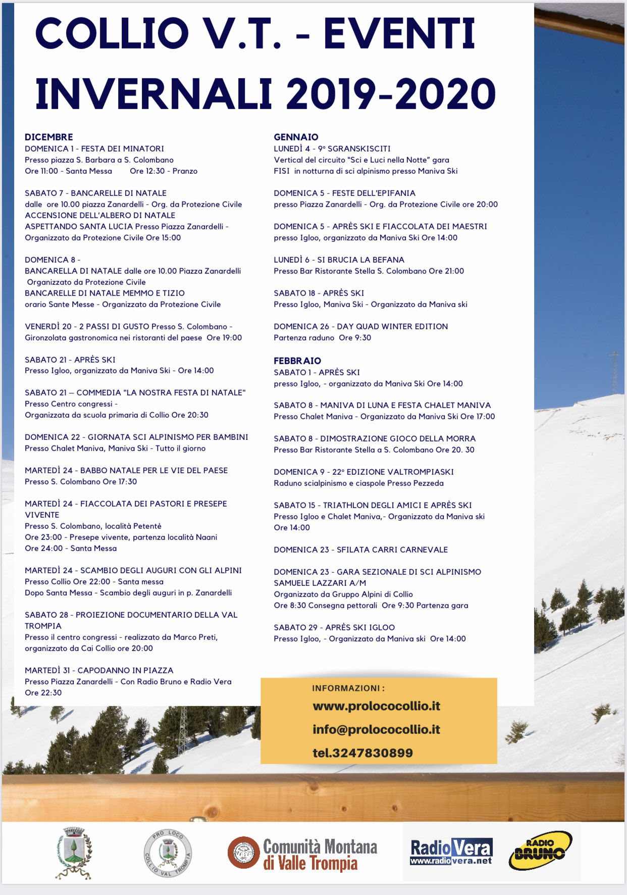 Calendario Eventi Invernali